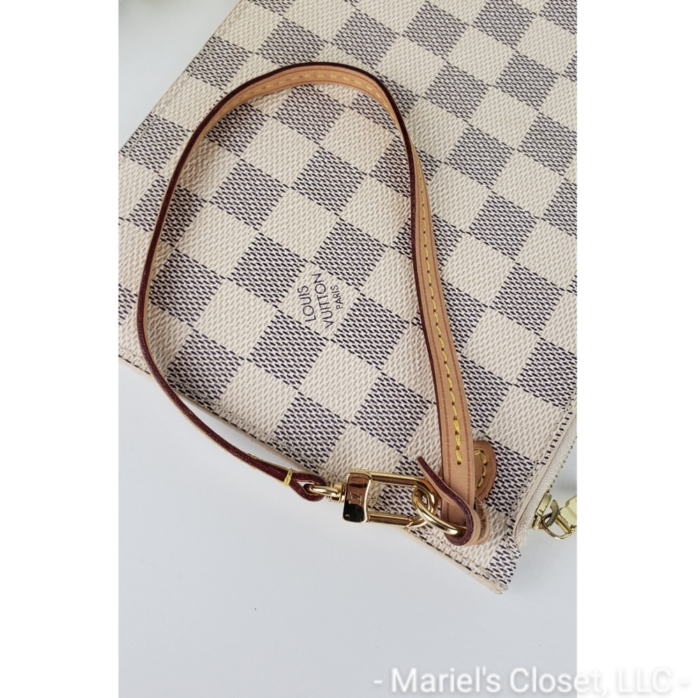 Authentic Louis Vuitton Damier Azur Neverfull Pochette #2707M - Picture 8 of 9